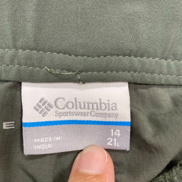 Columbia Womens Sage Green Cargo Pants Size 14 Lightweight Nylon Outdoor Hiking - Picture 5 of 15